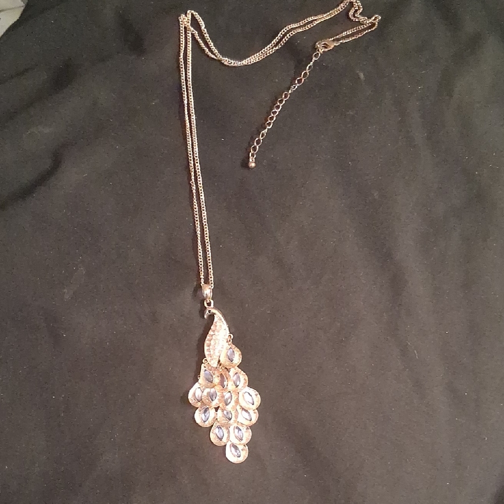 Gold-Tone Teardrop Cluster Pendant Necklace - Women Jewelry